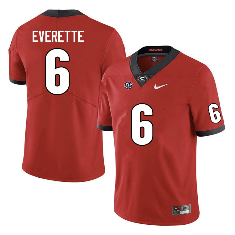 Georgia Bulldogs #6 Daylen Everette College Football Jerseys Sale-Red Anniversary